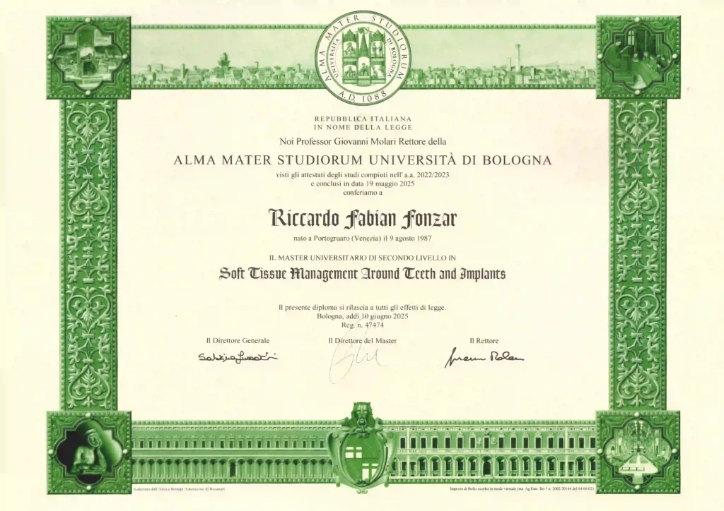 Master universitario di secondo livello in Soft Tissue Management around Teeth and Implants